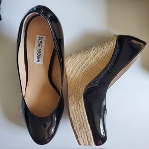 Steve Madden marryy patent wedge espadrille shoes